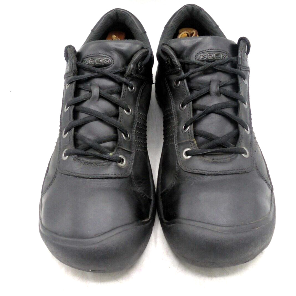 Keen Austin Mens Size 15 Black Leather Casual Trail Hiking Black Lace Up Shoes